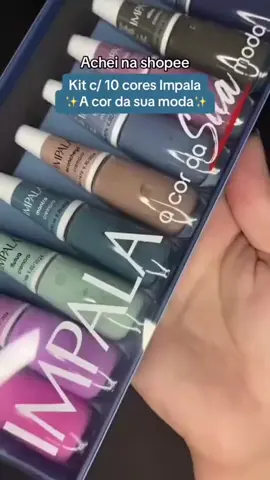 kit com 10 esmalte impala + top colt fixador gel da Risqué por apenas R$:44,90  ID: BCS-TEE-DZJ #fy #viral_video #testandoprodutos #esmaltacaoemgel #esmalte #impala #risque 