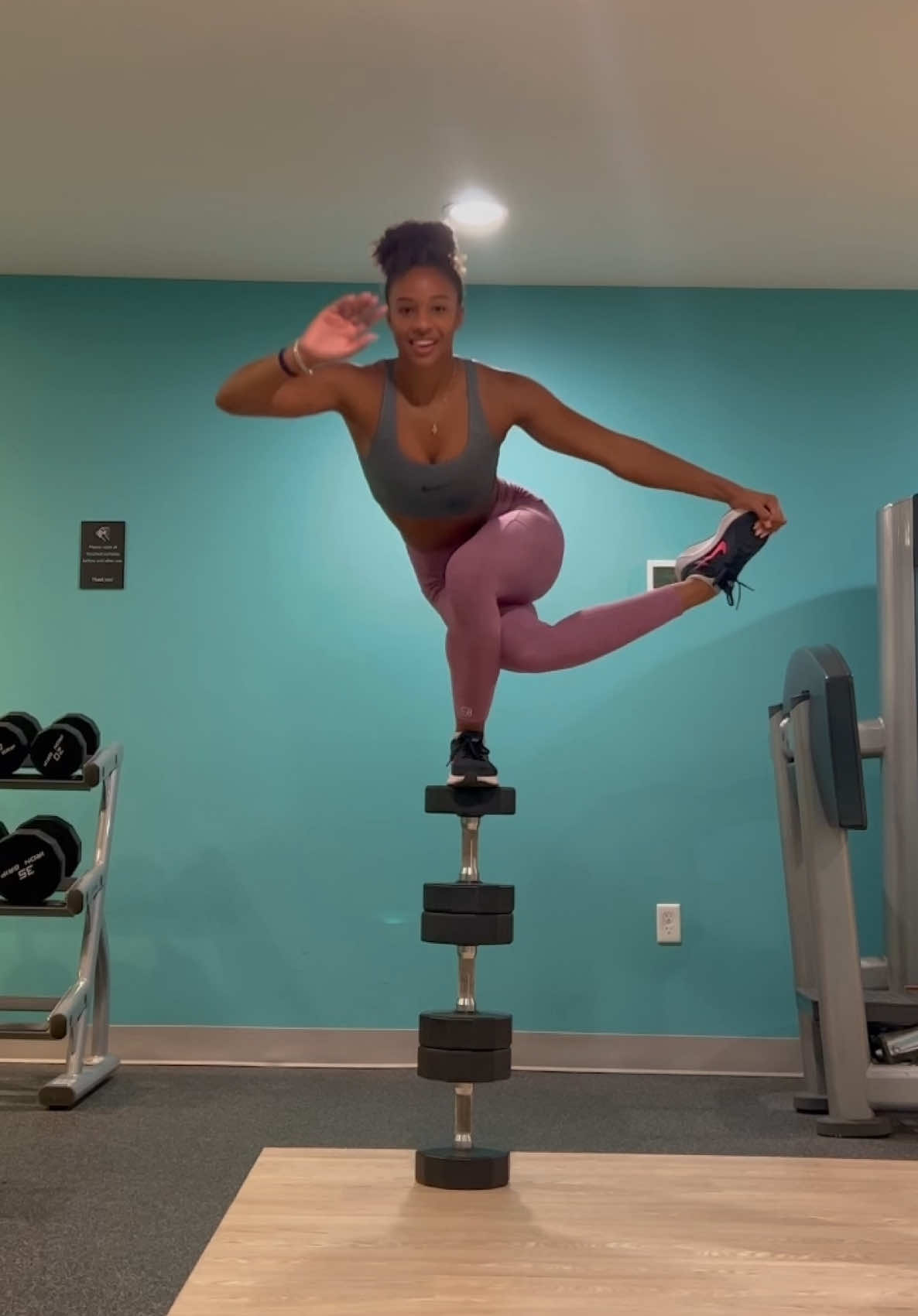 I gotta retry this outside with no ceiling to limit my dumbbells 😂  #Challenge #Calisthenics #Stunt #Balance #Athlete #Coach #Fitness #Workout 