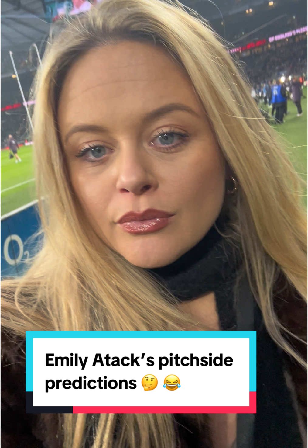 @Emily Atack on 🔥 with her predictions! 🤔😂 #SixNationsRugby #GuinnessM6N #ENGFRA #AllianzStadium #Twickenham 