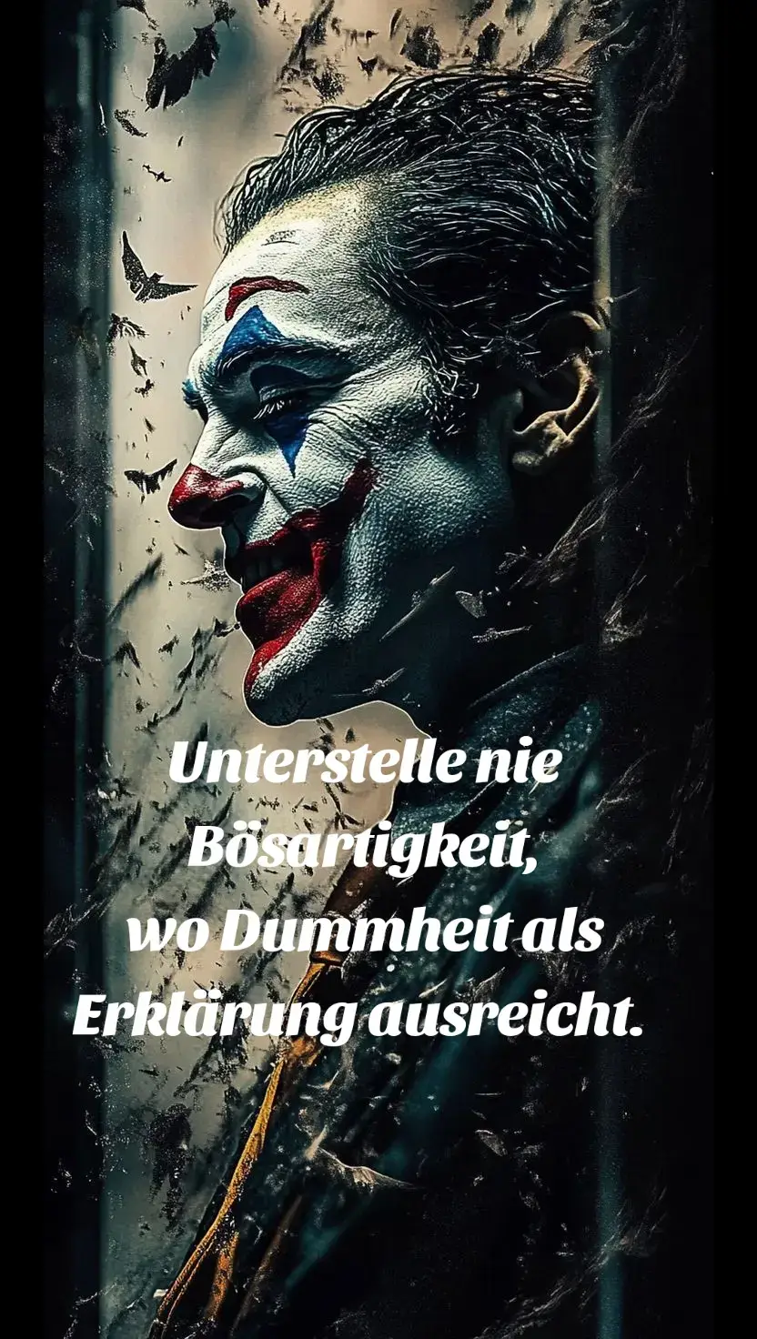 #böse #fyp #foryou ##jokerface #joker #sprüche #zitate #dumm #dummheit #niemals #nie 