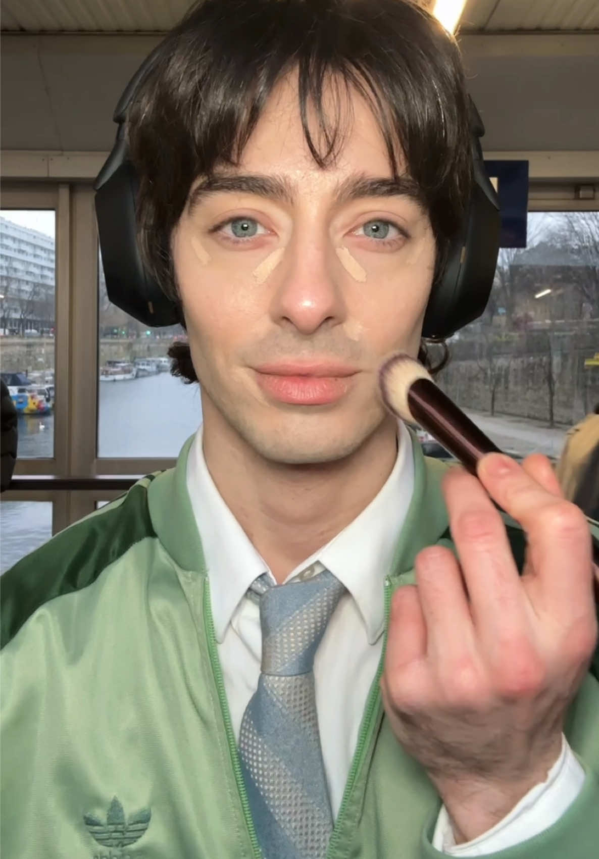 First time using headphones for filming, noise cancellation has been game changing for me in public areas! Headphones @Sony Music France WH-1000XM5 Tracksuit @adidas  Tie @Armani beauty  Shirt @BOSS   Using  @Kosas Revealer concealer, Hotliner  @YSL Beauty Touche Éclat  @Rare Beauty Soft Pinch Liquid Contour  @NARS Cosmetics Total Seduction Eyeshadow Stick @makeupforever Artist Color Pencil  @Lisa Eldridge Pinpoint concealer  @rimmellondon Lasting Finish Lip Liner, Powder Foundation @Dolce & Gabbana Devotion perfume 