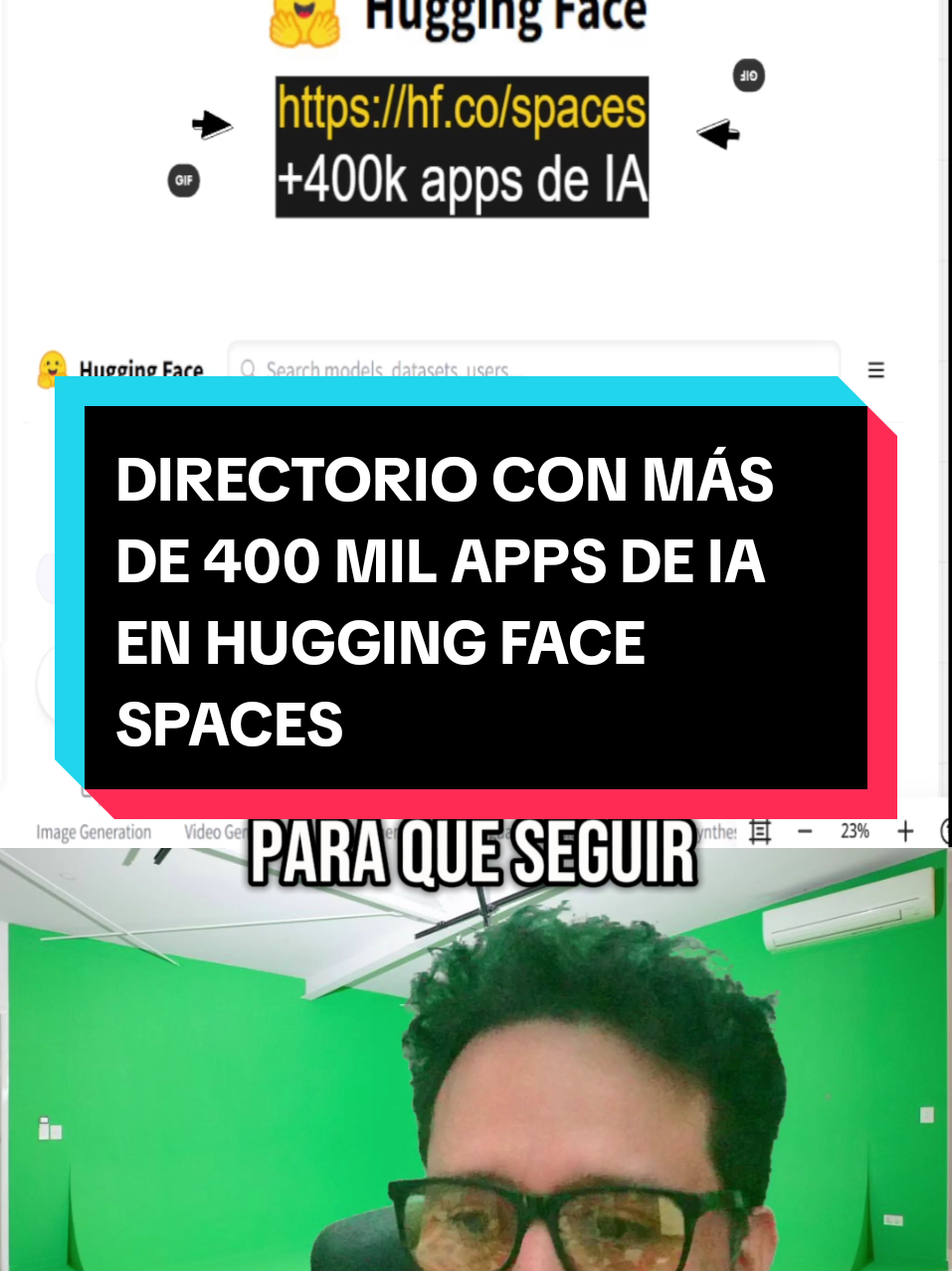 para qué seguir pagando $20 mensuales a #chatgpt cuando tienes a HUGGING FACE SPACES para acceder a más de 400 mil apps de IA para generar videos, imágenes, audio, texto y mucho más. #tecnologia #techtok #tiktokedu #IA #inteligenciaartificial #chatgptplus #openAI #huggingface #