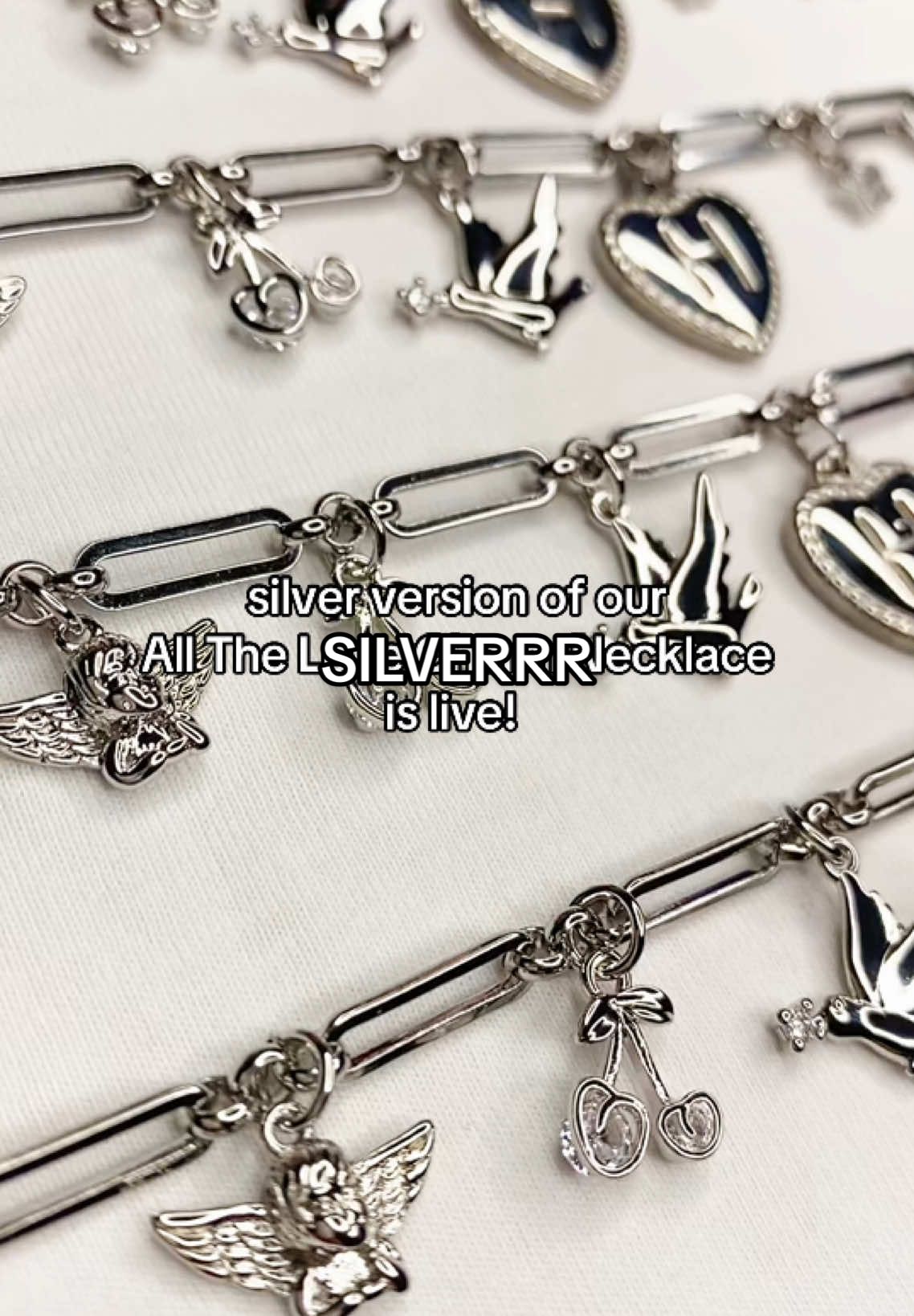 Silver version is here! Hope you love it tooo! A portion of the proceeds of the sales this month will be donated to the ACLU and to families affected by the LA fires 🤍  #charmnecklace #harrystyles #harries #fyp 