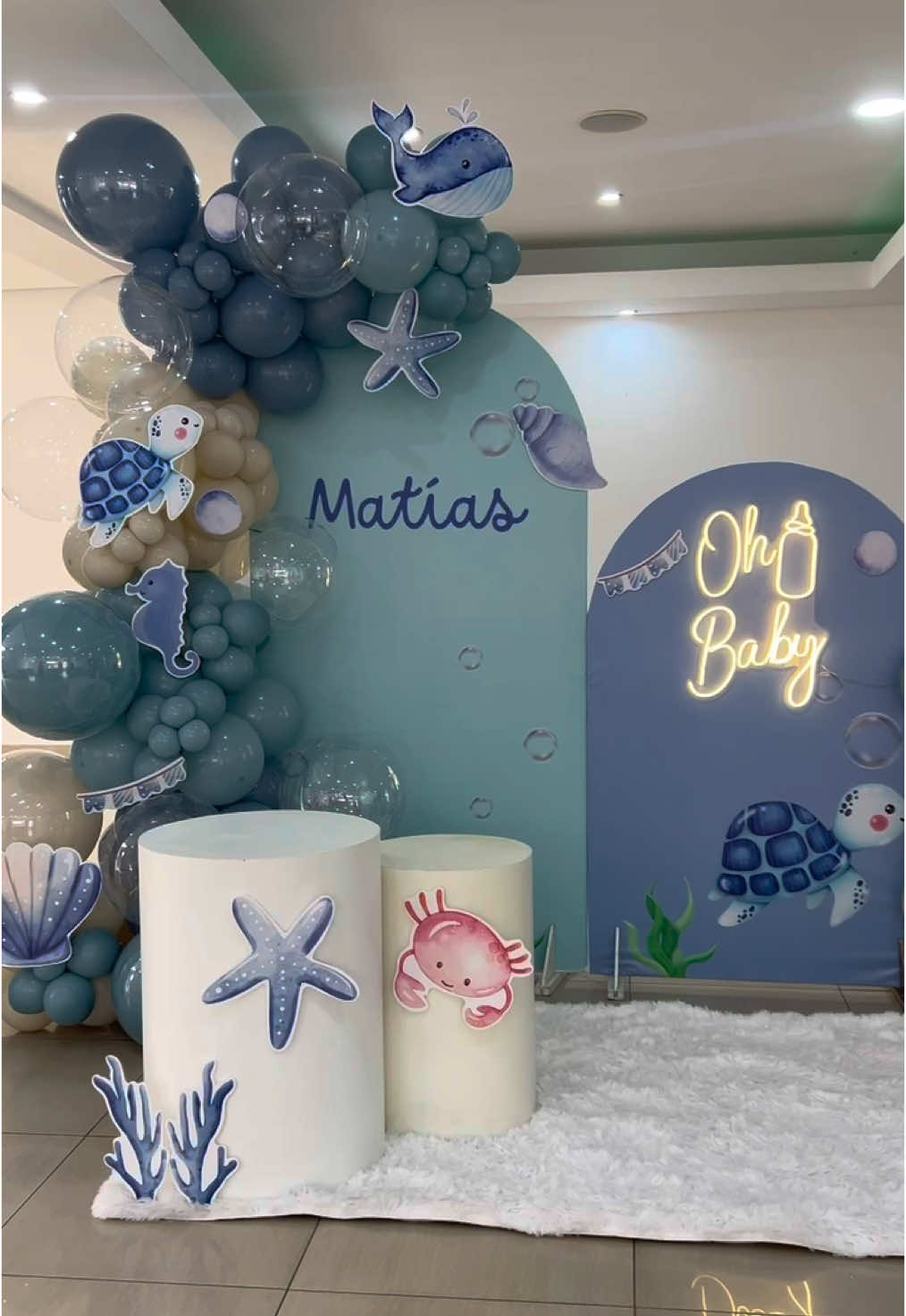 Baby shower con temática del mar.🐚 #parati #fouryou #lima #peru🇵🇪 #decoracion #globos #sigueme #likes 