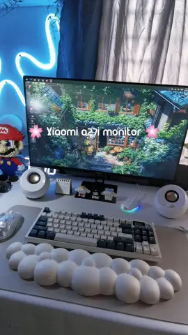 My first gaming monitor the #xiaomi a27i 27 inch IPS monitor. I thought my desk was already big enough but when I had this monitor on it, it felt small. Check out my pr0file for the unboxing video of this plus a peek at my desk setup.  #xiaomia27i #xiaomimonitor #gamingdesksetup #desksetup #cozydesk