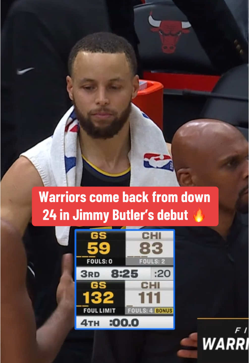 Jimmy’s first game as a Warrior ends with a 21-point W 🤝 #NBA #basketball #nbabasketball #stephcurry 