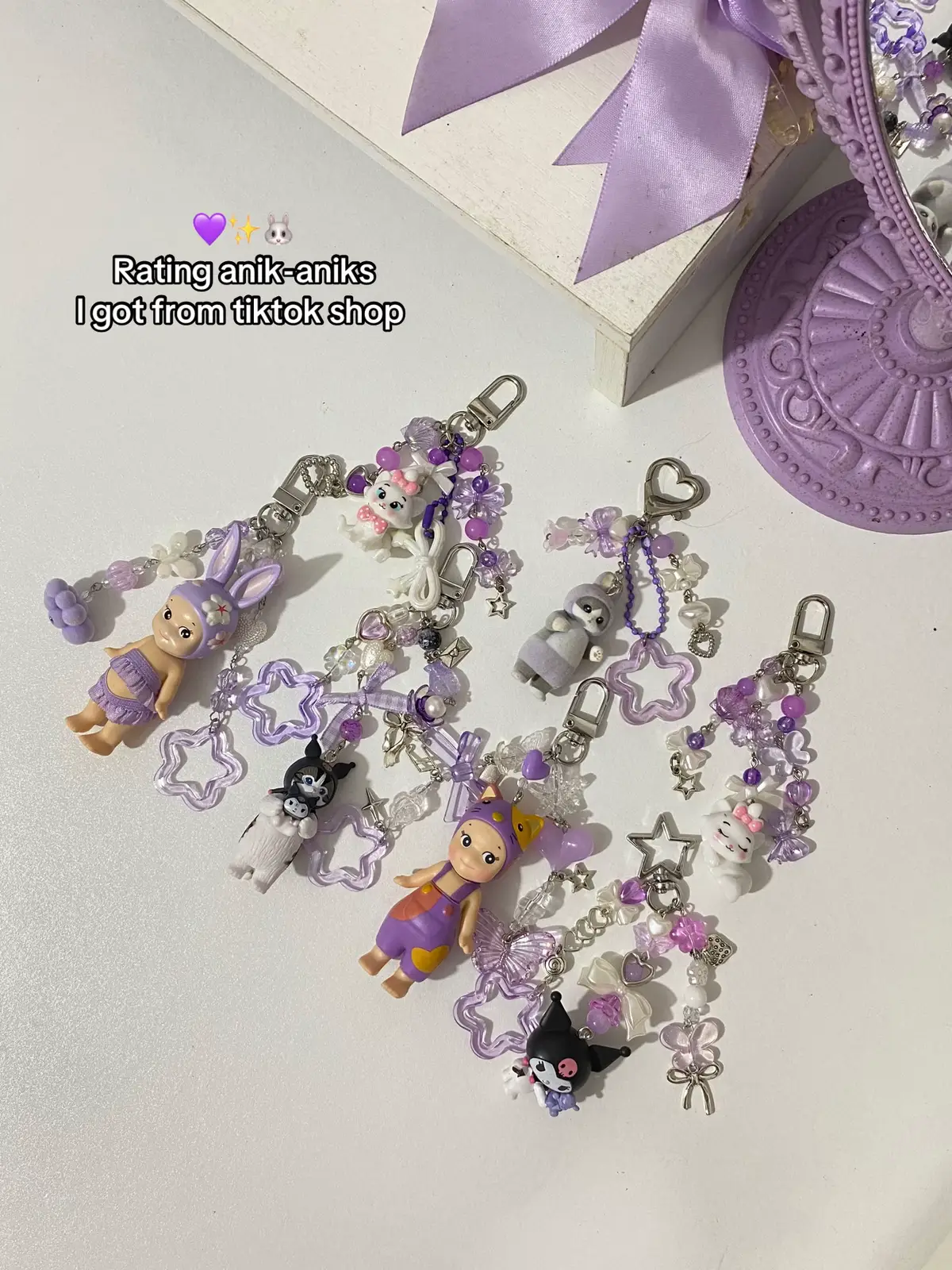 Ubusan talaga ng allowance to basta may makita na cute at purple mine agad nya eh💜😭 #keychain #mofusandkeychain #sonnyangelkeychain 