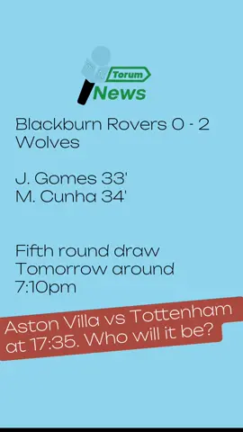 Blackburn Rovers 0 - Wolves 2 in the FA CUP. #wolvesfc #blackburnrovers  #facup  #emiratesfacup  Next at 17:35 today it’s #astonvilla V #tottenhamhotspur. Who will it be?