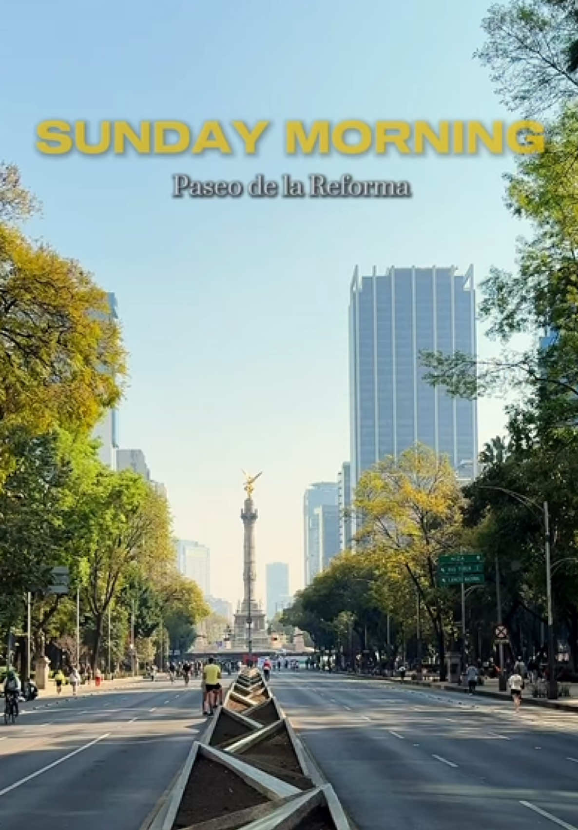 ✨Sunday mornings on Reforma✨ I say this all the time, but I love walkable cities!  On Sundays, Paseo de la Reforma shuts down for several hours to allow everyone to enjoy outside without vehicle traffic.  It is such a wonderful way to start your Sunday morning ☺️ #mexicocity #cdmx #mexicocitytravel #thingstodoinmexico 