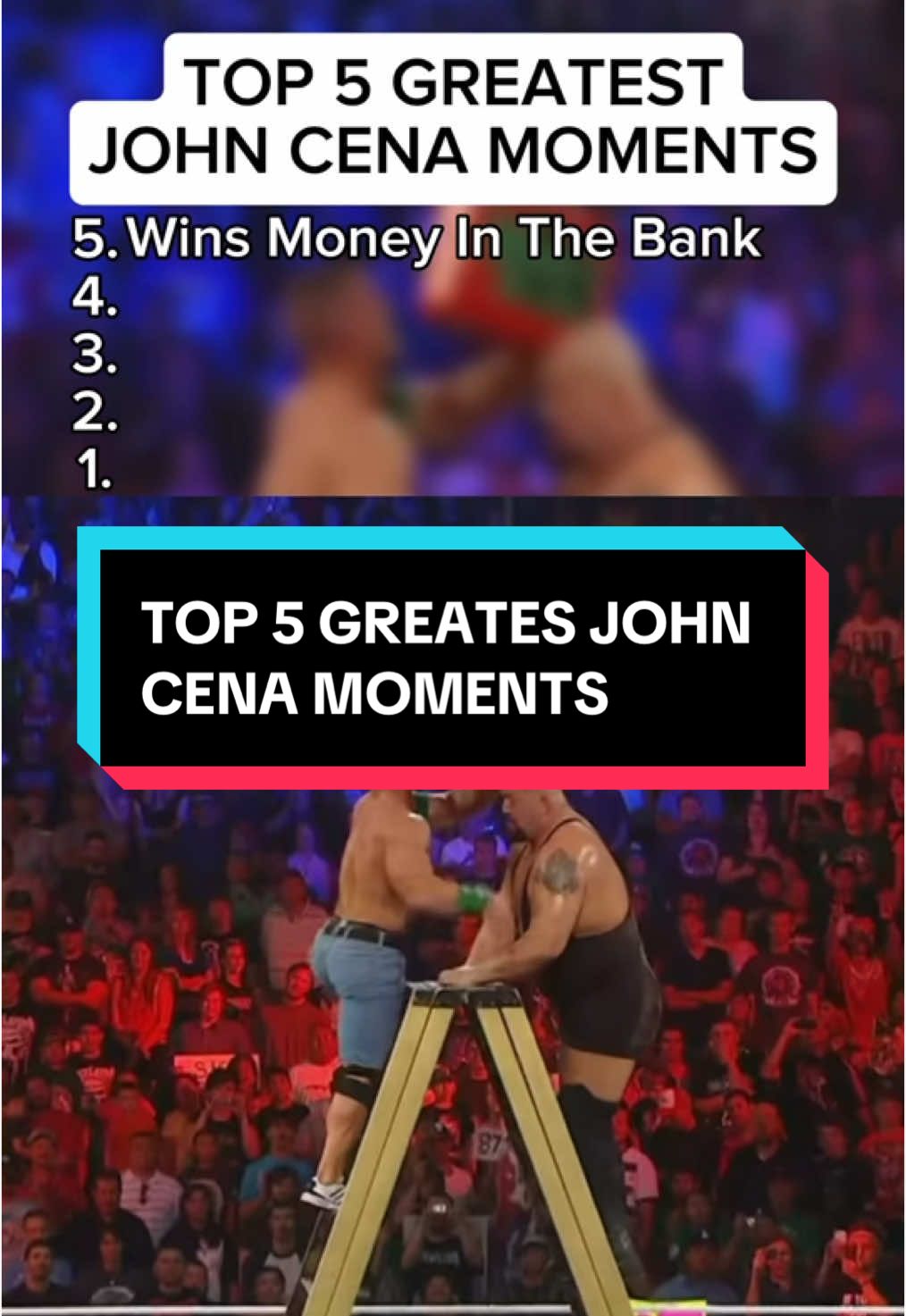 TOP 5 GREATEST JOHN CENA MOMENTS #WWE #wrestling #fyp #foryoupage #wrestletok #wrestlingtiktok 