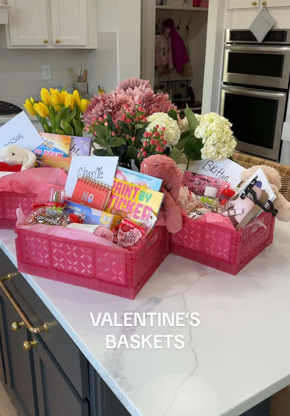 valentine baskets for my three little loves 🎀💝💕 #valentines #valentinesbaskets #valentinegift #asmr #valentinesideas #giftideas #galentines #ValentinesDay #girlmom