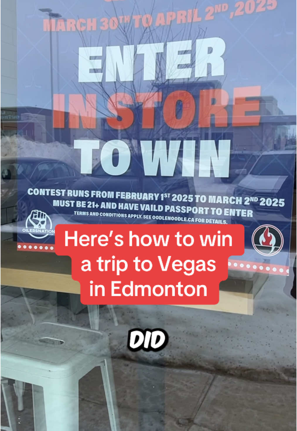 Big News coming out of Oodle HQ: We're running another Nation Vacation contest and we want YOU to enter for a chance to win two (2) spots on the trip of a lifetime to watch Edmonton take on Vegas in Sin City! All you have to do to enter is come into any Edmonton & Area Oodle Noodle and fill out a ballot - no purchase necessary. If you make any purchase, you get a second ballot to double your chances of winning! Hurry in store to enter this contest today as it is only running from now until March 2nd, 2025. #edmonton #yeg #yegfood #edmontonfood #alberta 