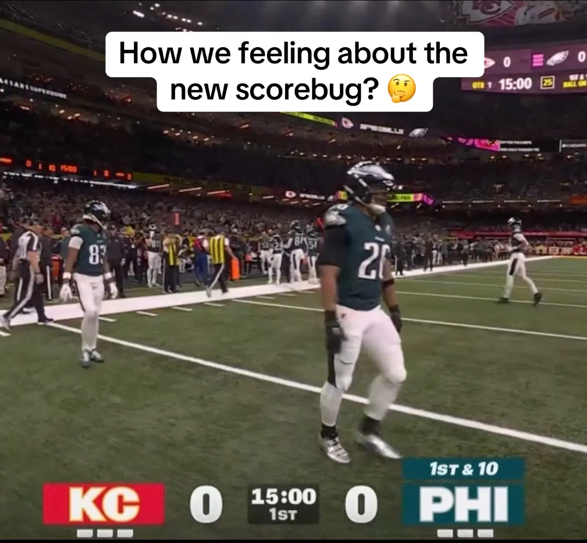 How we feeling about the new scorebug? 🤔 @pardonmytake #SuperBowl 