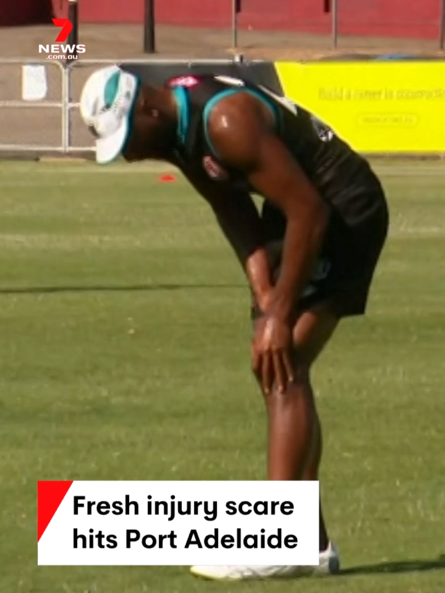 There are more pre-season injury woes at Port Adelaide. Moments after he was spotted jogging, key defender Esava Ratugolea has been helped off the training track at Alberton. #7NEWS