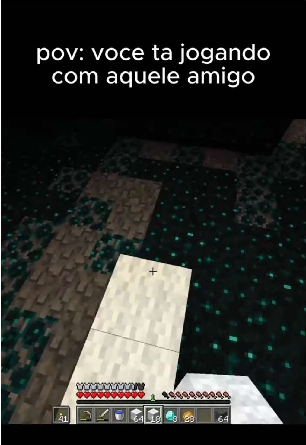 Quando você ta jogando com aquele amigo... 2 #minecraft #jogandomine #memes #minebr #bedrock