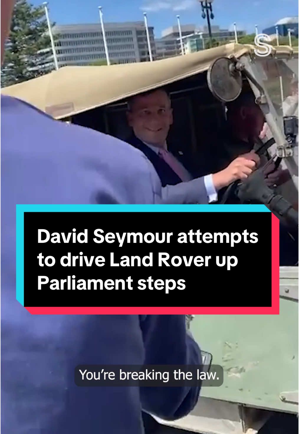 Security guards intervened to stop ACT Party leader David Seymour from driving a Land Rover up the steps of Parliament on Monday.⁠ ⁠ The vehicle was parked on Parliament’s forecourt. It is being driven from Dunedin to Auckland to raise funds for Manaaki Manawa – The Centre for Heart Research.⁠ ⁠ Seymour said he pulled the stunt to “re-enact an historic event”, when the same Land Rover was driven up Parliament’s steps in 1948.⁠ ⁠ “I just think we live in an insane world ... it was perfectly legal. No one was harmed in 1948. The only danger that was created was actually from the security guard who put himself in danger, and I had to stop when he put himself in the way of the wheels.”⁠ ⁠ When pressed on the point that the modern security environment was markedly different from 1948, he defended his decision.⁠ ⁠ “You really believe that there’s any danger in somebody driving a Range Rover or a Land Rover a couple of meters up a step?”⁠ #davidseymour #wellington #nz #nzstuff