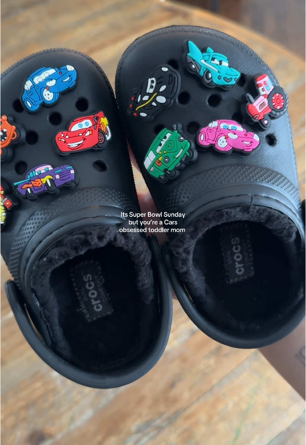 Love it here 🙂‍↔️♥️ I’m just as obsessed. This is the highlight of my day and they’re worried about football?? Yeah okay! #CapCut #toddlermom #Cars #SuperBowl #crocs #momlife 