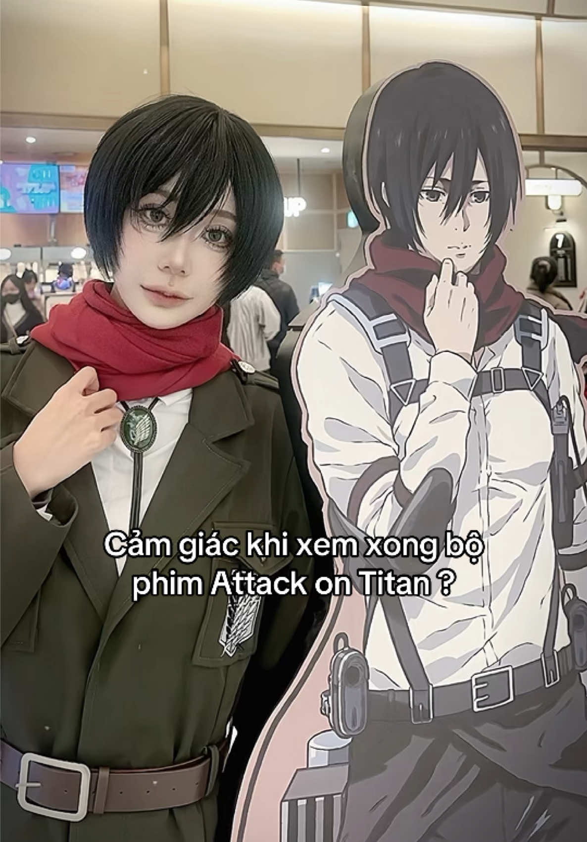 Xem lại ở rạp chục lần chẳng chán, AOT mãi đỉnh 🕊️ #erenjaeger #mikasaackerman #AttackOnTitan #shingekinokyojin #cosplay 