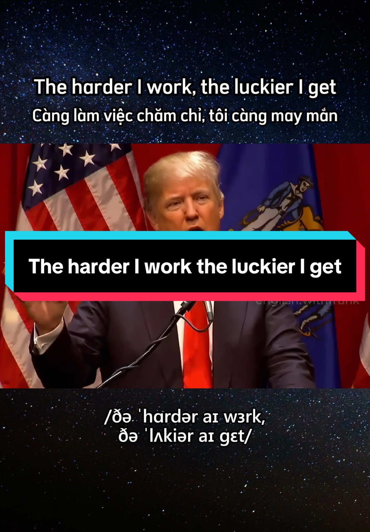 The harder I work, the luckier I get #learnenglish #hoctienganh #hoctienganhmoingay #englishwithfrank  