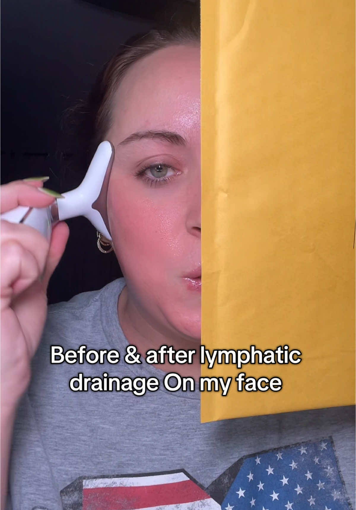 Can yall tell a difference?? #lymphaticdrainage #guashatutorial #lymphaticdrainagemassage #facialmassager #faciallymphaticdrainage 