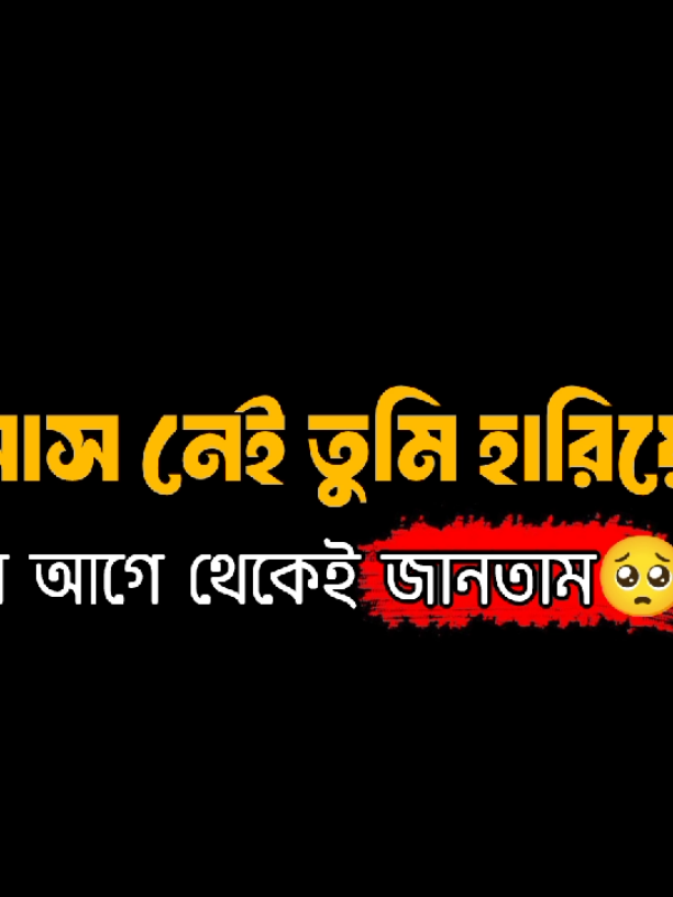 আফসোস নেই তুমি হারিয়ে যাবে আমি আগে থেকেই জানতাম🥺💔 #foryou #foryoupage #fyp #trending #bdstatus #unfrrezemyaccount #bdtiktokofficial🇧🇩 #tiktok 