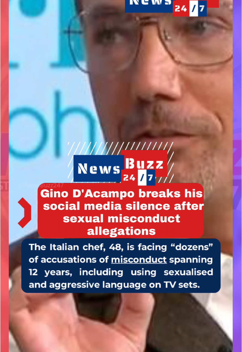 Gino D’Acampo has broken his social media silence after he was accused of “sexually inappropriate” behaviour. #GinoDAcampo #BreakingNews #CelebrityNews #Scandal #SocialMediaUpdate #Trending #NewsUpdate #UKNews #ITV #ChefNews #fyf #foryou #england #uktv #tvorogram #tvcelebrity 