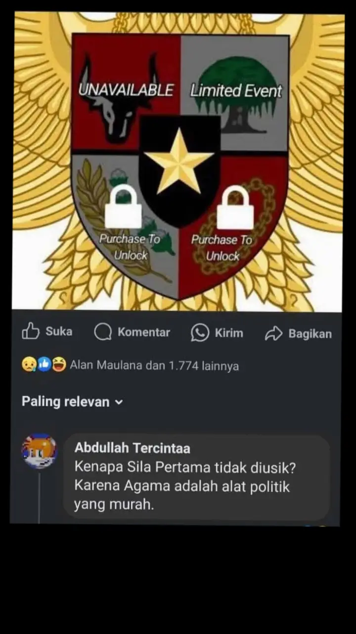 Bayar dulu, baru bisa akses dua lambang yang di bawah. Atas kiri tidak tersedia. Atas kanan syarat dan ketentuan berlaku pada acara tertentu #politik #melekpolitik #lawanbutapolitik #genalpha #genz #genmilenial #fypシ゚ #trending #quote #viral #fyppppppppppppppppppppppp 