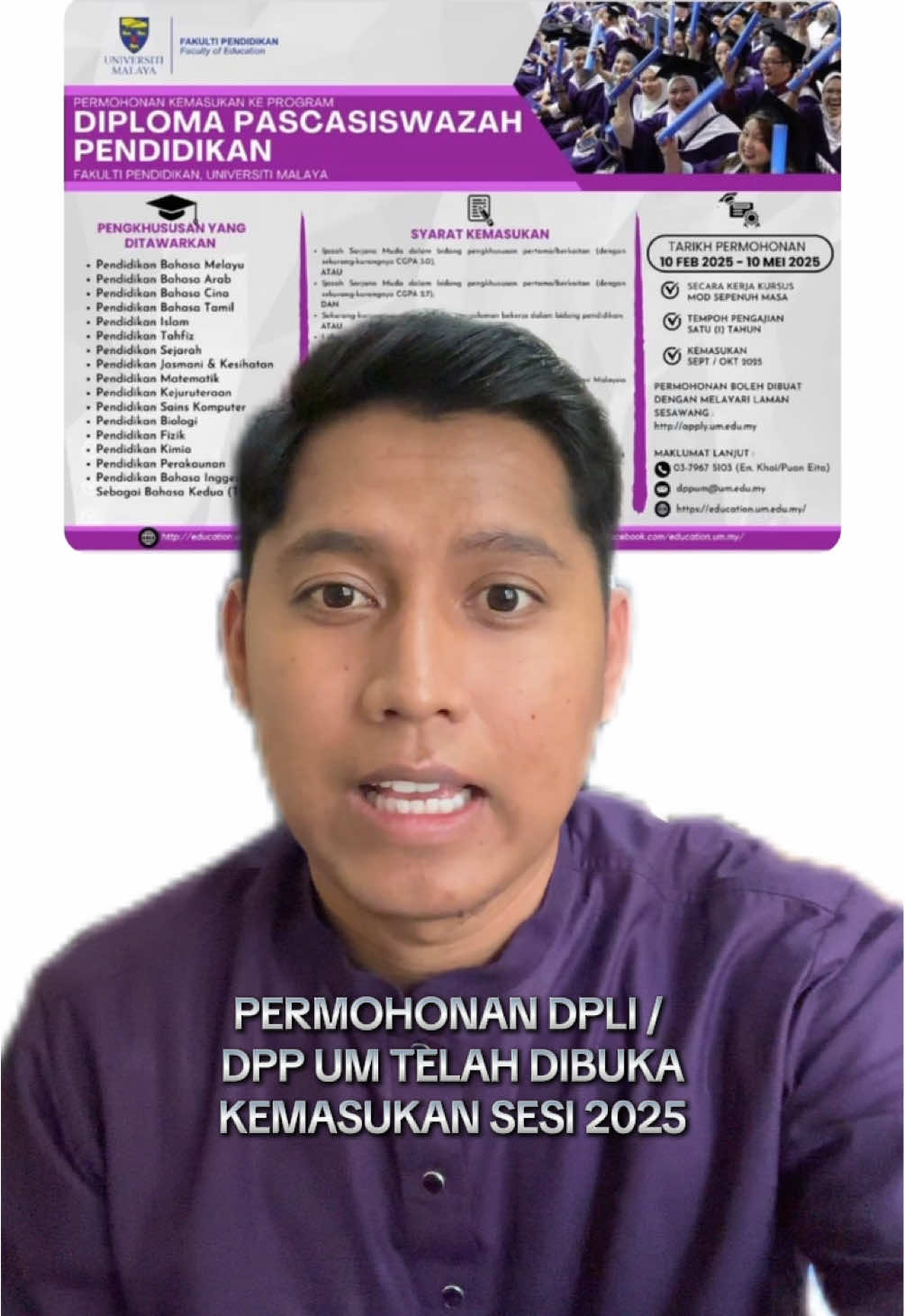 DIPLOMA PASCASISWAZAH PENDIDIKAN / DPP / DPLI UNIVERSITI MALAYA TELAH DIBUKA PENGAMBILAN PELAJAR UNTUK SESI 2025 /2026 ! Jangan lepaskan peluang anda ! Sebarang persoalan, sila ajukan diruangan komen #UniversitiMalaya #DPLI #DPP #UM