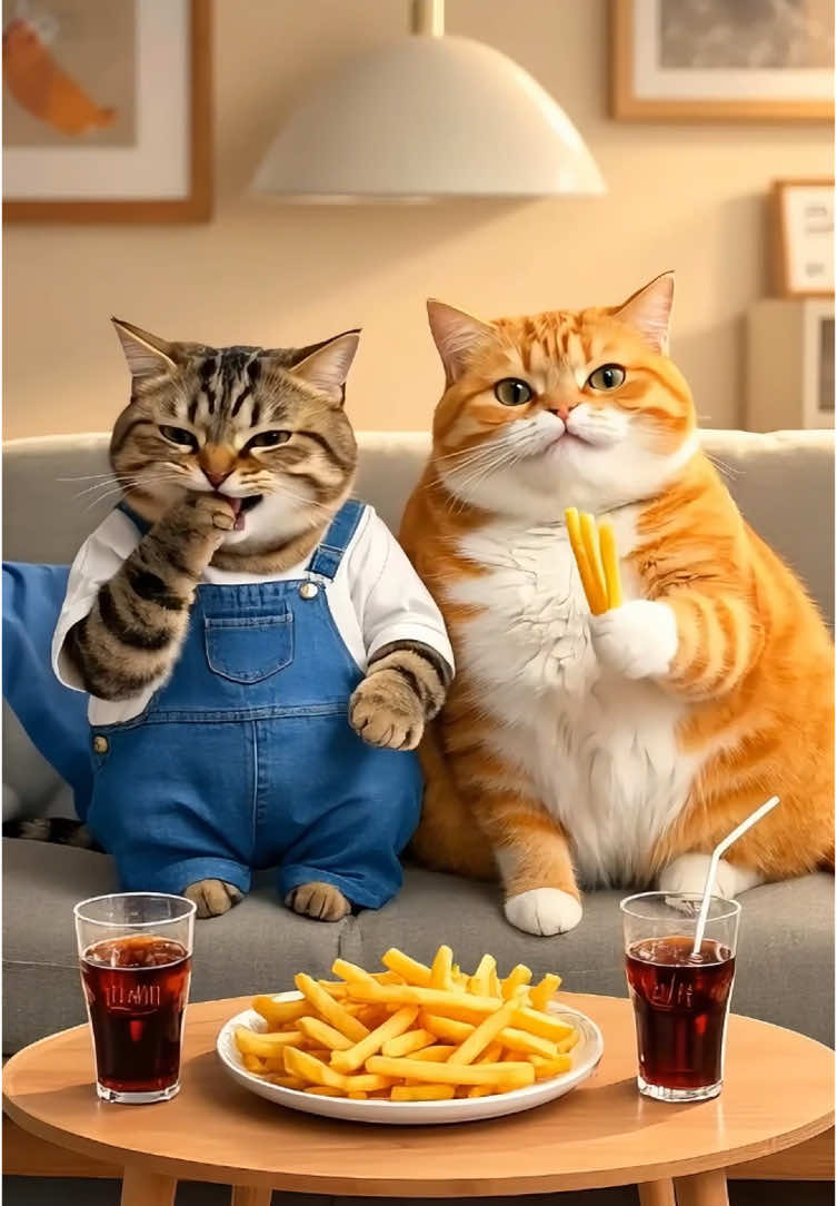 Have fries with your best friend#cookingcat 