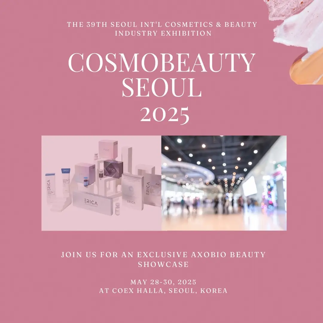 Axobio มีความยินดีที่จะประกาศการเข้าร่วมงาน COSMOBEAUTY SEOUL 2025 ซึ่งจะจัดขึ้นระหว่างวันที่ 28-30 พฤษภาคม 2025 ณ COEX Hall A กรุงโซล ประเทศเกาหลีใต้   เราขอเรียนเชิญคุณหมอ เจ้าของคลินิก และลูกค้าผู้ทรงคุณค่าทุกท่าน มาเยี่ยมชมบูธของเราในงานนวัตกรรมความงามที่ยิ่งใหญ่ที่สุดในเกาหลีใต้ ภายในบูธของเรา ท่านจะได้พบกับผลิตภัณฑ์และเทคโนโลยีล่าสุดที่เราภาคภูมิใจนำเสนอ รวมถึงโอกาสในการพูดคุยและแลกเปลี่ยนความคิดเห็นกับทีมผู้เชี่ยวชาญของเรา เพื่อเป็นการขอบคุณสำหรับการสนับสนุนจากทุกท่าน เราได้เตรียมของขวัญสุดพิเศษไว้รอต้อนรับทุกท่านที่มาเยี่ยมชมบูธของเรา หวังเป็นอย่างยิ่งว่าจะได้พบและสร้างความประทับใจร่วมกับทุกท่านในงานนี้ มาร่วมเป็นส่วนหนึ่งกับเราในงานนี้ เพื่อสัมผัสประสบการณ์และนวัตกรรมความงามที่ล้ำสมัยที่สุดแห่งปี ##Axobio##COSMOBEAUTYSEOUL2025##KBeauty##KoreanBeauty##KoreanSkincare##Skincare##BeautyInnovation##COEXSeoul##BeautyExpo##BeautyEvent##KBeautyExpo##BeautyIndustry##SkincareProducts##KoreanCosmetics##BeautyTechnology##BeautyExhibition##SeoulBeauty##BeautyShow##BeautyFair##BeautyConference