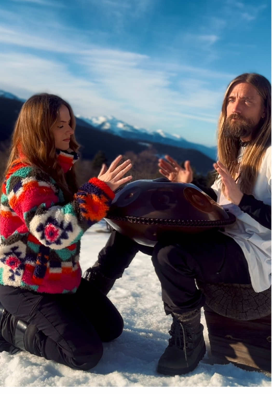 In the mountains 🛸🔥  #percussion #handpan #mountains #drumming #drummergirl 