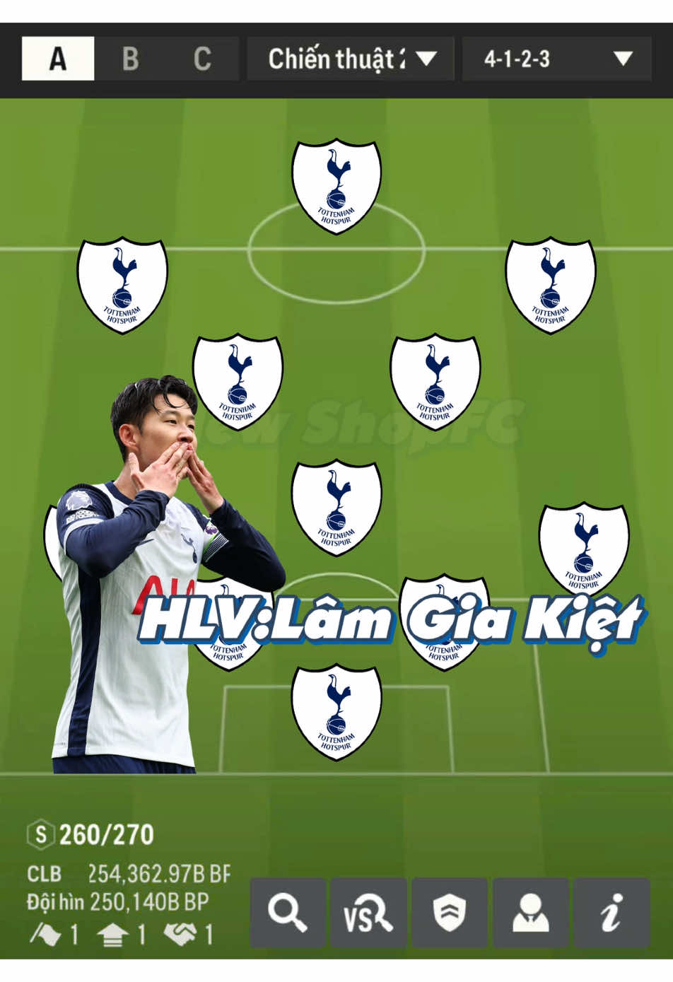 Lên cho ae Team Tottenham quốc dân của HLV:Lâm Gia Kiệt#newshopfc #fconline #fifaonline4 #fco #fo4 #shopfc #gamingtiktok 