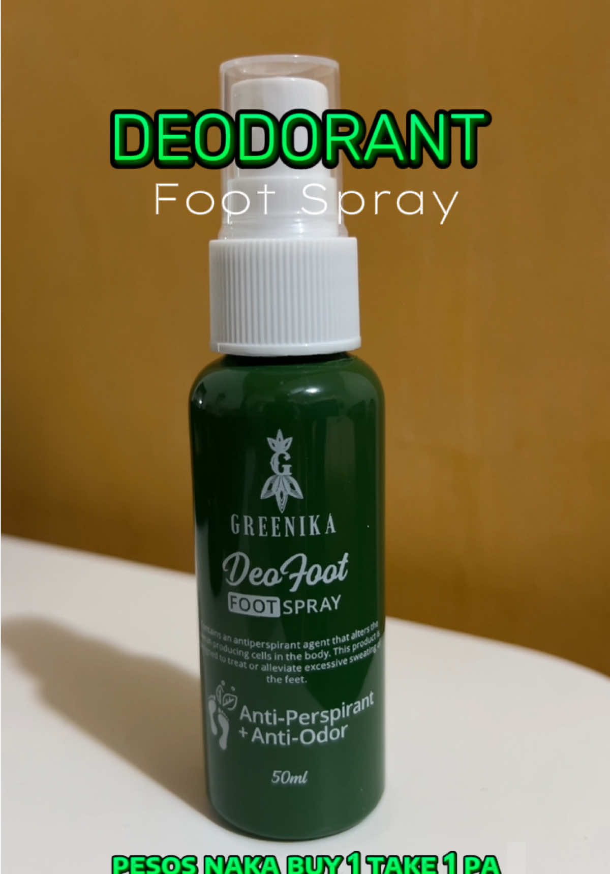 DEO FOOT SPRAY na Anti-perspirant, Anti-Odor with moisturizer #deofootspray #deodorant #antibacterial #antismell #antismellyfeet #greenika #fypシ゚ #affiliate #affiliatetiktok #footcare #affiliatemarketing #creatorsearchinsights 