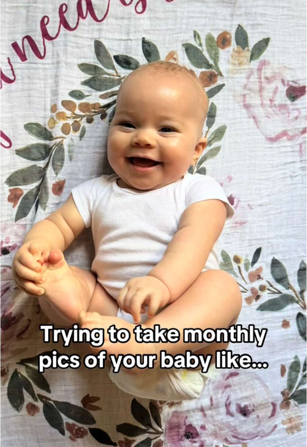 It’s like running a marathon. #baby #MomsofTikTok #babygirl #mom #pictures #monthlybabyphotoshoot 