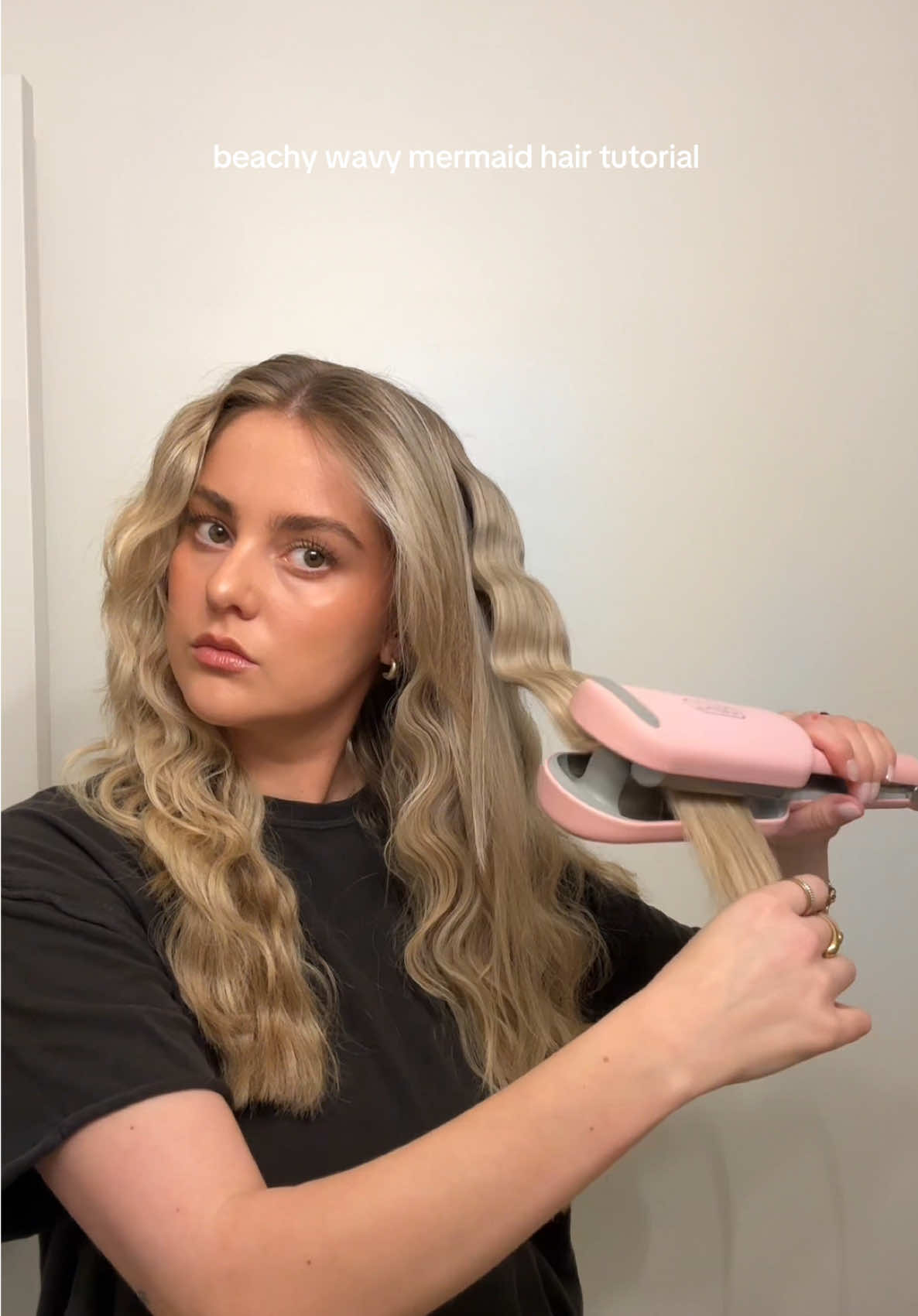 using the @TYMO BEAUTY US ROVY waver to get beautiful mermaid hair🩵🐚🧜🏼‍♀️ #hairtok #wavyhair #mermaidhair #tymobeauty #hairtutorial 