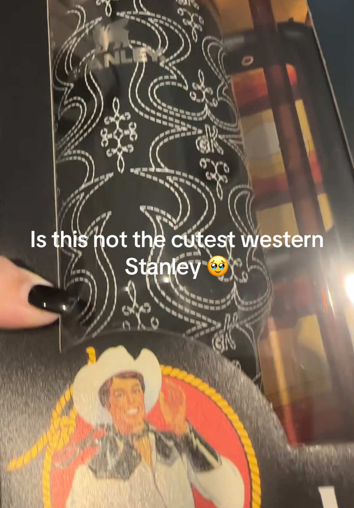 Is this not the cutest western Stanley!? I don’t wanna open it 🤣 #howdyken #howdy #western #cowboy #barbie 