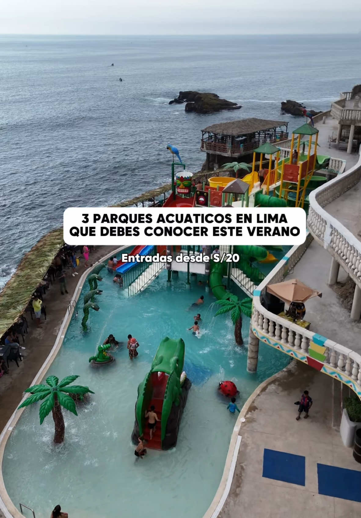 3 Parques acuáticos en Lima que debes conocer este verano💦☀️ Entradas desde S/20  1. Aquapark Huacho, a 2h debes Lima, la entrada cuesta S/20, puedes llegar con vehículo propio hay estacionamiento S/5 o con Zbuss desde plaza norte. Los toboganes son geniales  2. Nuevo parque acuático del castillo de chancay a 1H y media de Lima, la entrada al parque cuesta S/20 pero la entrada am castillo es aparte S/30. Tiene vista al mar 🌊  3. Yakupark en Paracas a 3h de Lima, la entrada cuesta S/50 por 45 minutos y disfrutes de todos los juegos!  Comenta si ya los conocías o etiqueta con quienes irías 💦 . . . #parqueacuatico #lima #chancay #planes #verano #piscinas #limaperu 