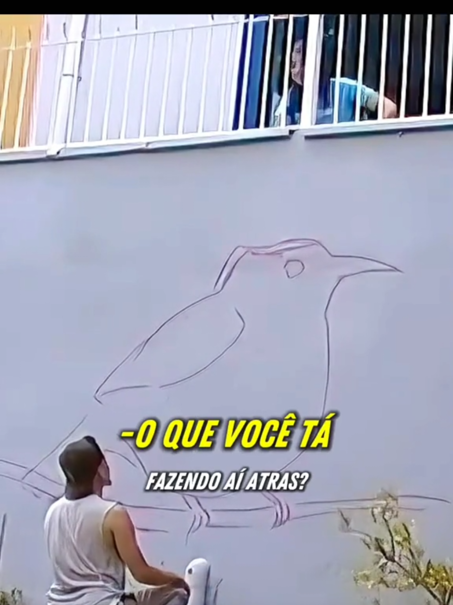 a dona da casa me pegou pintando o muro dela, ficou tão feliz que me chamou pra terminar o trabalho! #graffiti #passaros #natureza #arte 