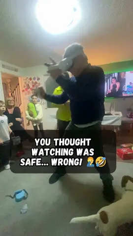 Virtual enemies? Nah, he’s taking down real ones too! 🤣 . #VRFail #GrandpaGaming #TooReal #FamilyFails #WooGlobe #WooGlobeFunny
