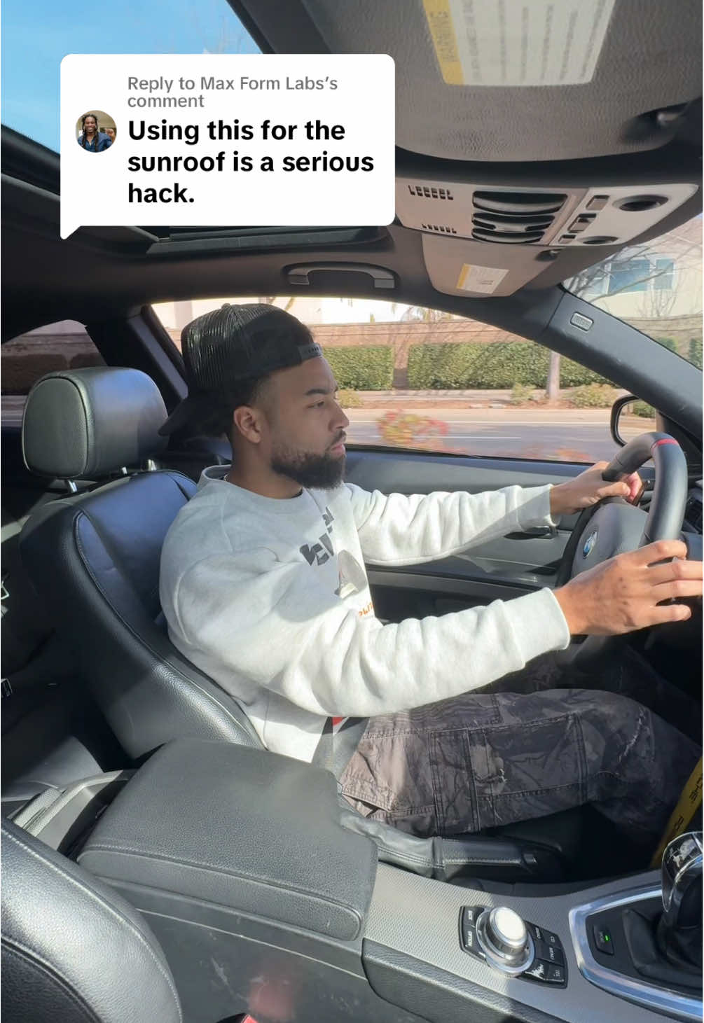 Replying to @Max Form Labs yes the sunroof is a great option for getting those angles! #phonemount #phoneholder #carphonemount #carphoneholder #caraccessories  