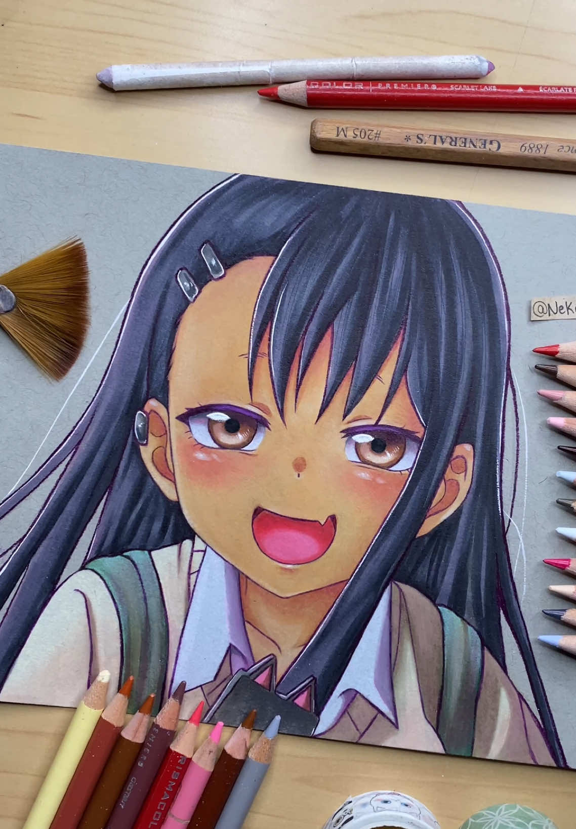 Here is Nagatoro! #art #drawing #anime #animeart #coloredpencil #pencilart 