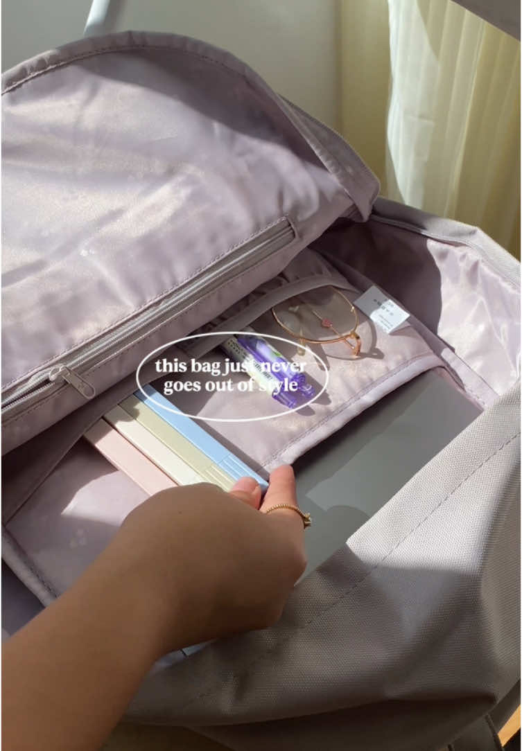 Replying to @en in color Lilac 💜 #backpack #bagforschool #laptopbag #unibag #schoolbag  #bagrecommendation #mah 