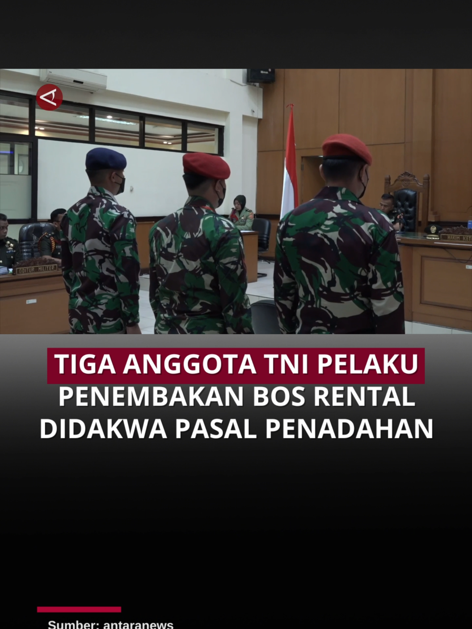 Tiga anggota Tentara Nasional Indonesia (TNI) Angkatan Laut (AL) dari Oditurat Militer II-07 Jakarta didakwa melakukan penadahan dalam kasus penembakan bos rental mobil yang terjadi di kawasan Tangerang. Hal itu disampaikan oleh Hakim Juru Bicara Pengadilan Militer II-08 Jakarta usai sidang perdana di Jakarta Timur, Senin (10/2) -muti #bosrental #kasustni #rentalmobil #hukum #dakwa #pelakukejahatan #pengadilanmiliter #pelaku #tni #penadahan #tnial #angkatanlaut #viral #kasusviral  #news #tiktokviral  #viralmediasosial #viral