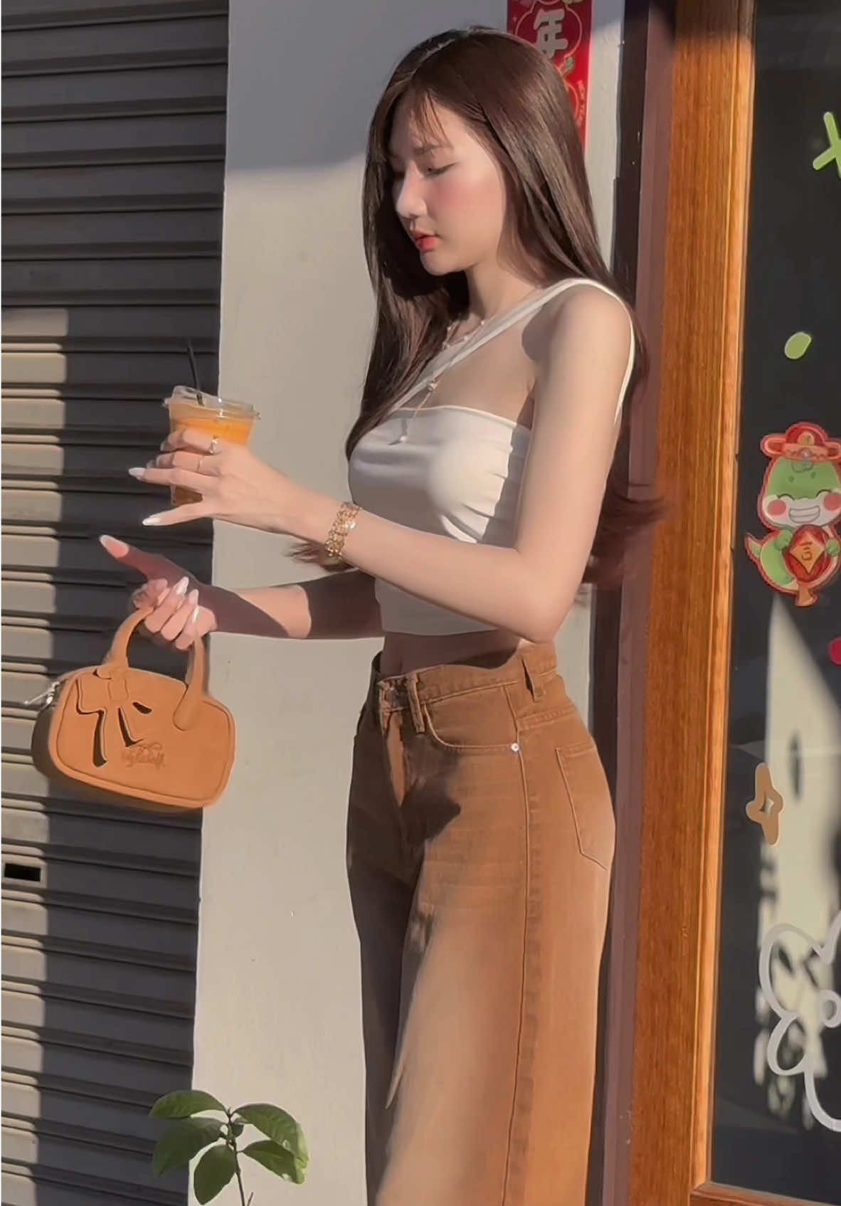 น้ำตาล🤎#คาเฟ่ #OOTD #ไอเดียแต่งตัว 