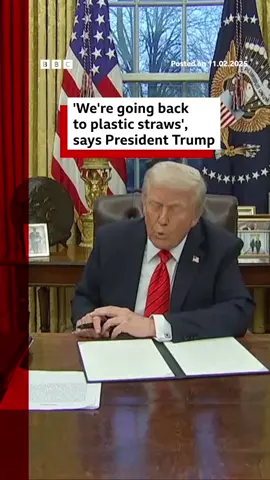 The US president signed an executive order ending a government effort to replace plastic straws with paper, reversing a measure signed by Joe Biden, who had called plastic pollution a 