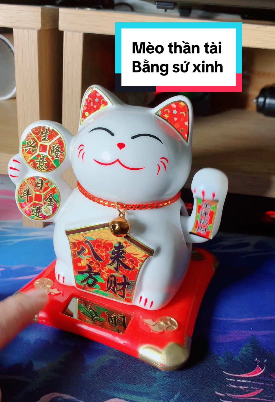 Mèo thần tài bằng sứ này mấy bạn, mình mới mua quay video cho mọi người xem nè #mèotàilộc #mèophongthuỷ #mèomaymắn #mèo #tiền 
