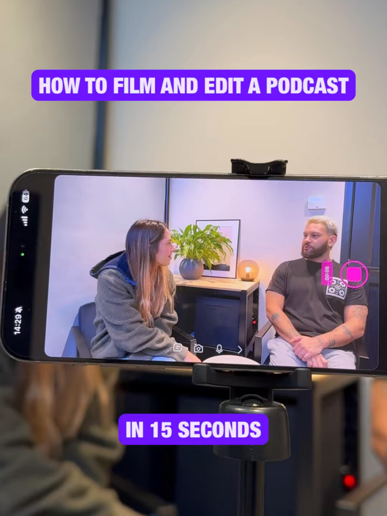 Film and edit your podcast in 15 seconds #editinghacks #videocreator #iphone #podcastclips #capcut_edit