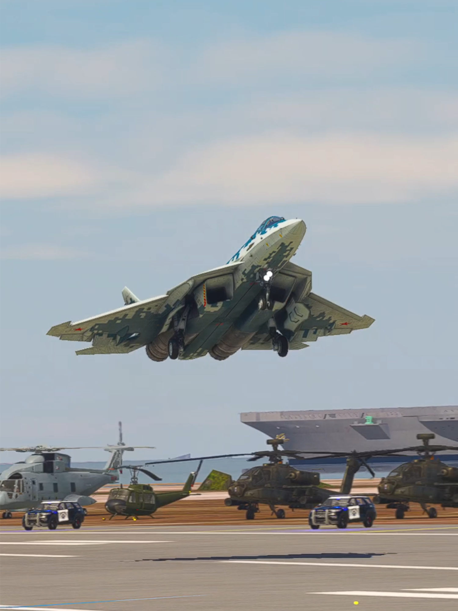 SU-57 Jet incredible take off from Airshow Fair #videogame #digital #aviation #su57🇷🇺  This Video was created digitally - Video Game