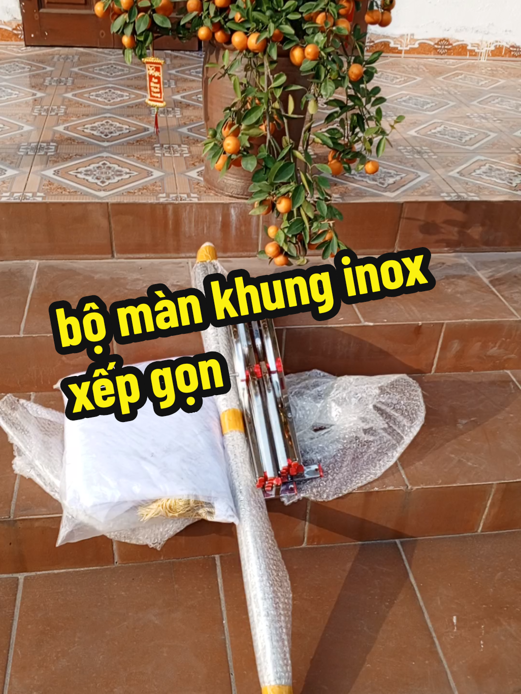 Trả lời @___ory__1  bộ màn khung inox xếp gọn #ongchudungthat 