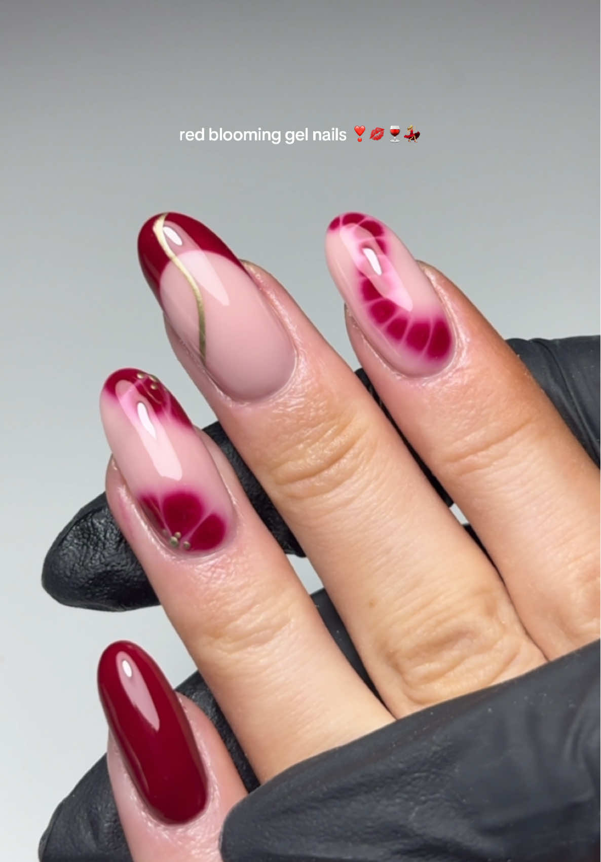 Red blooming gel nails 🍷🫶🏼💋❣️ valentines nail inspo 🥰 #bloominggel #bloominggelnails #bloominggelnailart #nailart #nailartvideos #nailarttutorial #nailtutorial #rednails #burgundynails #valentinesnails #nailinspo #nailideas #nailsathome #beginnernailart 